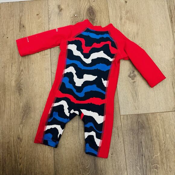 Columbia Red White And Blue Infant Rash Guard Boys Size 0-3 Month - Picture 2 of 4